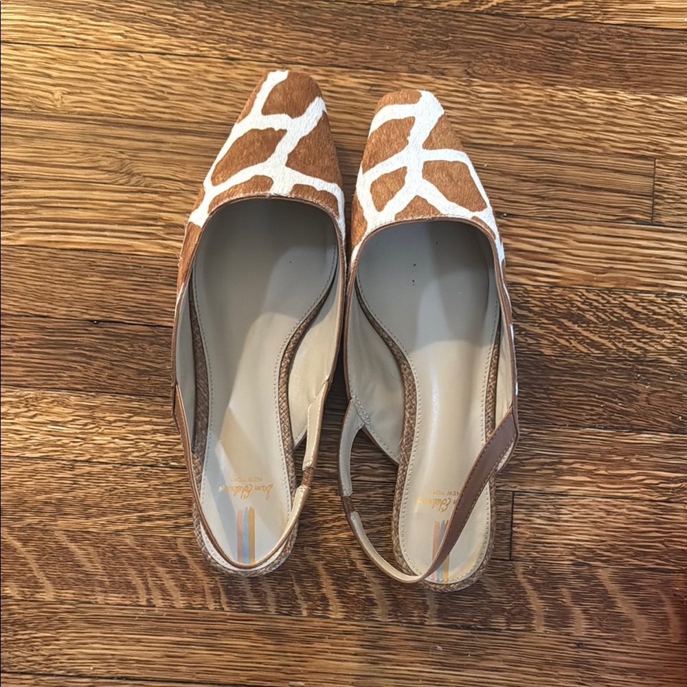 Sam Edelman Giraffe Print Brown and White Flats